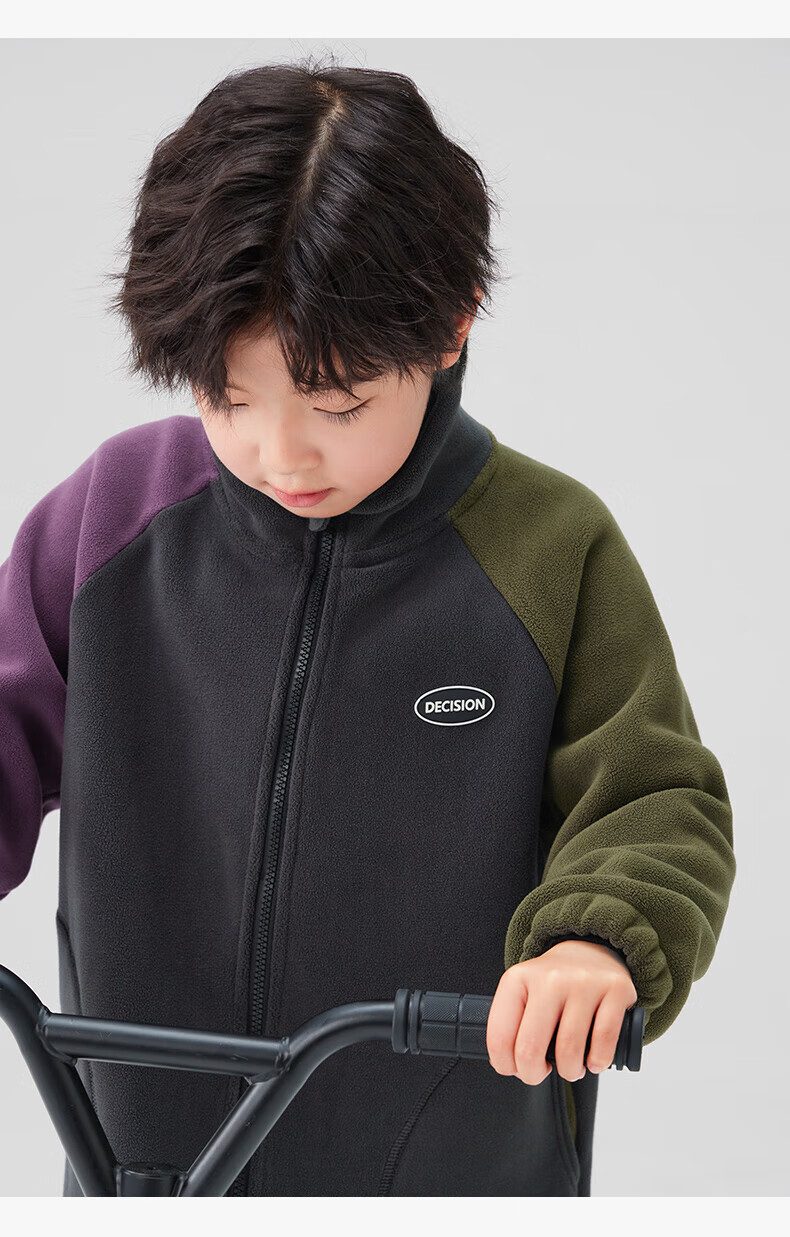 Zuo Xi Boys' Kids' Jacket Autumn 2025 New Double-Sided Fleece Warm Winter Coat Black 130 10